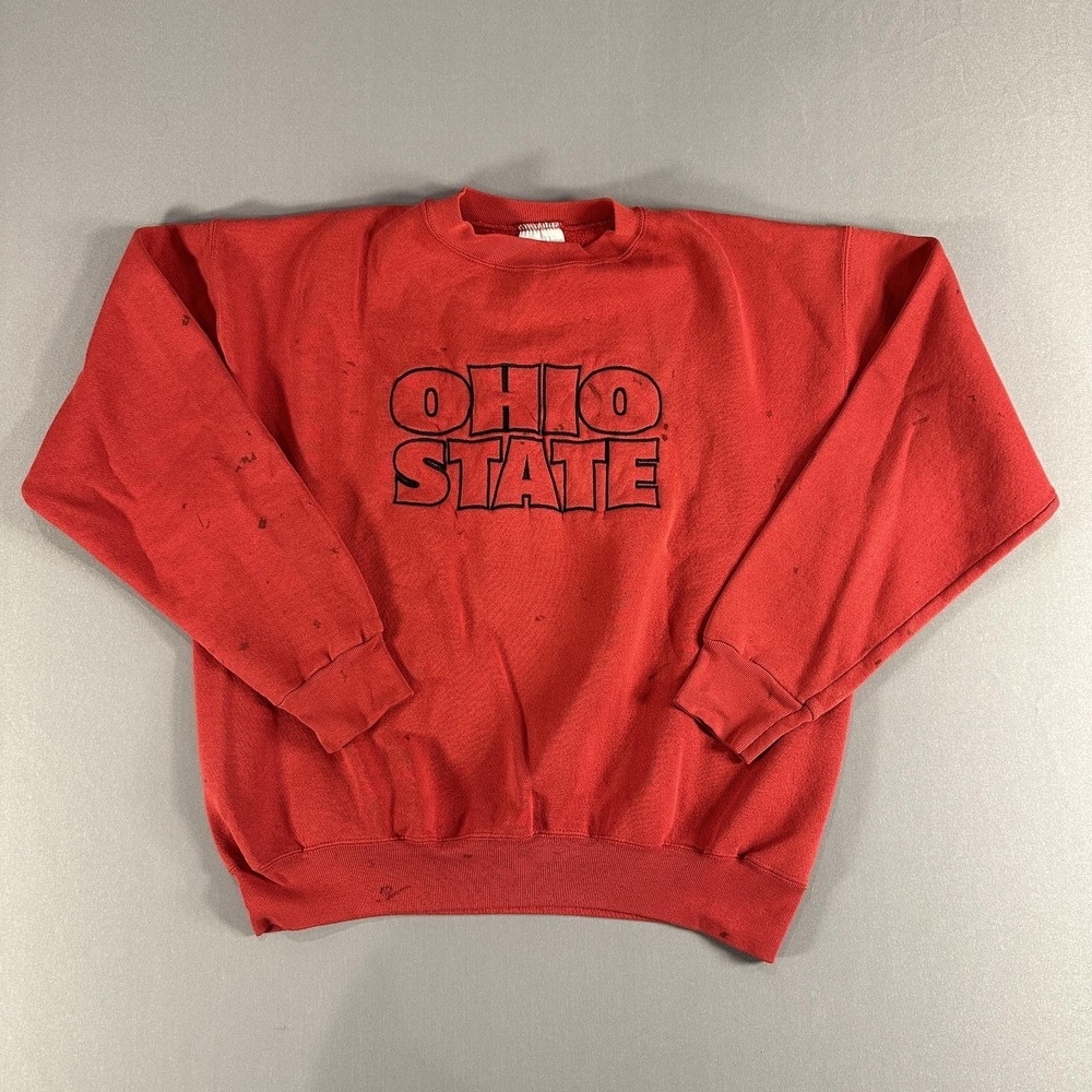 Ohio State Buckeyes Sweatshirt Mens Large Red NCAA Football Student Union OSU